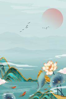 中式古典国潮来袭海报展板宣传背景图PSD设计PS模板素材