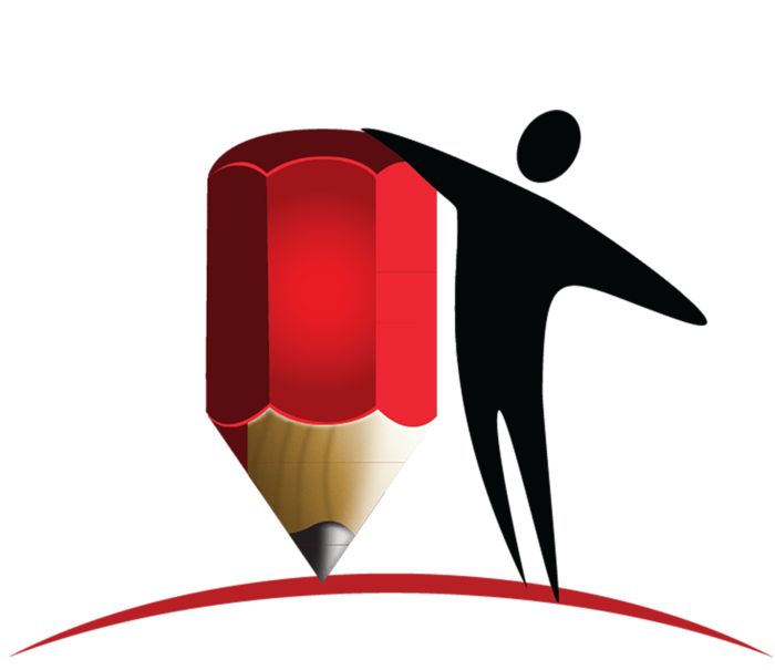 人物铅笔剪影红色少儿兴趣班