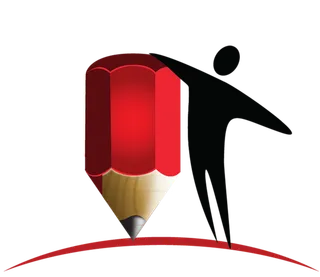 人物铅笔剪影红色少儿兴趣班