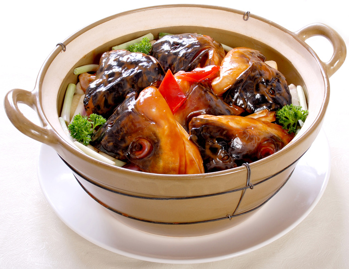 石锅煲类火锅川菜特色菜美味鱼头煲