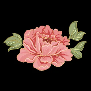 手绘国潮中国风古典牡丹花国花花卉装饰图案PSD设计素材