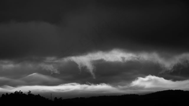 云, 山, 首脑会议, 风, 地平线, 黑暗, 景观