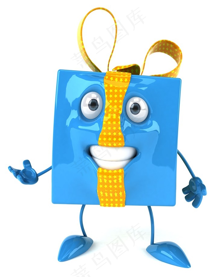 创意3D礼盒人物高清素材图片