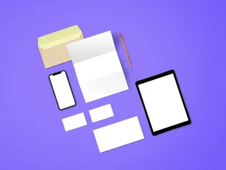 信封名片样机合集纯色背景