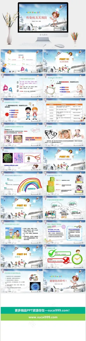 预防艾滋病PPT模板ppt模版预览图