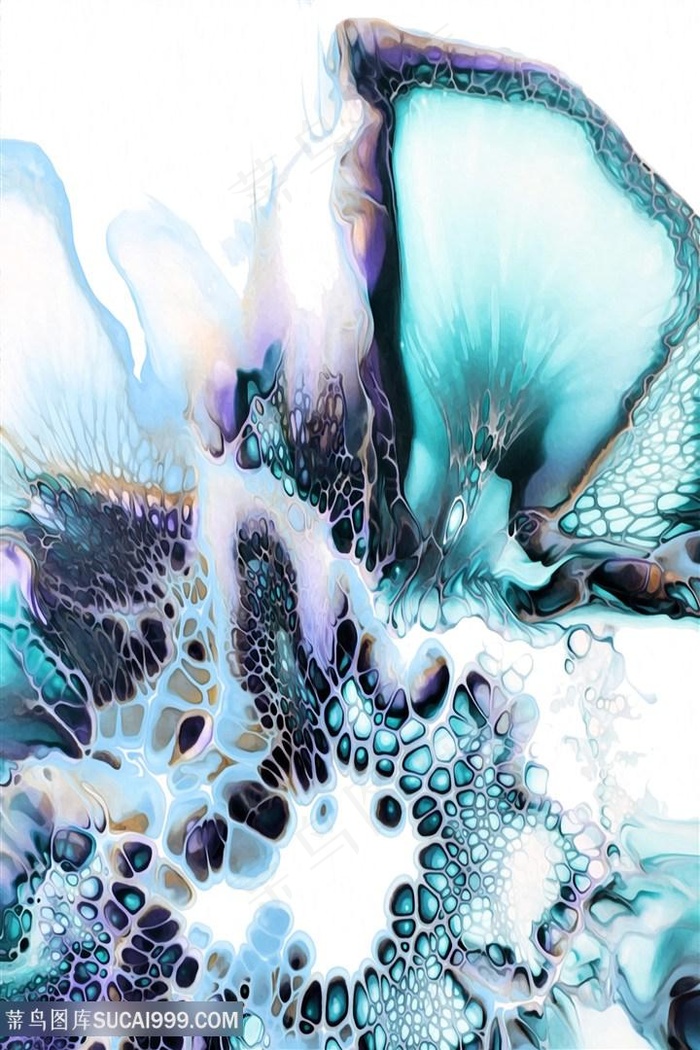 彩色水彩抽象艺术画