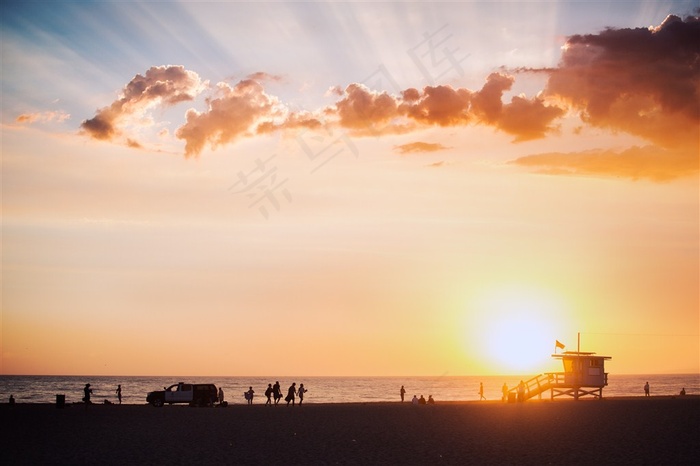 美丽的夕阳景色高清素材图