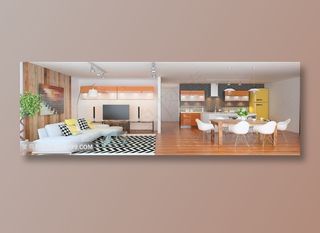 别墅客厅厨房装修效果图