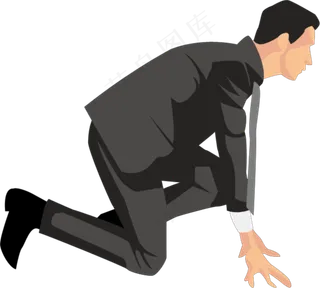 准备起跑的商务男