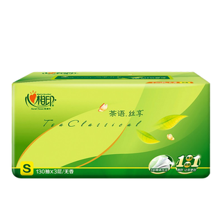 （6包装） 心相印茶语丝享系列130抽三层塑装纸面巾超市商品白底图免抠实物摄影png格式图片透明底