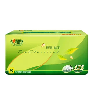 （6包装） 心相印茶语丝享系列130抽三层塑装纸面巾超市商品白底图免抠实物摄影png格式图片透明底