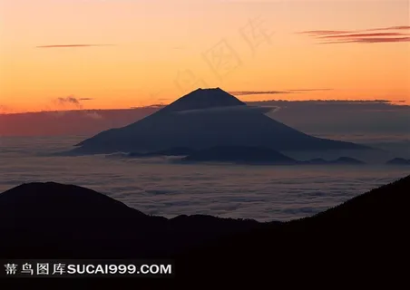 日本富士山日出风景素材图片 日本富士山日出风景素材图片
