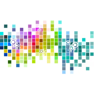 方形色彩斑点波形图科技kv主视觉