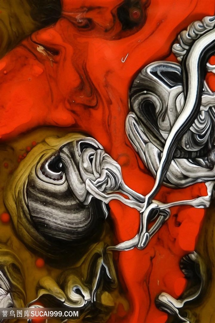 时尚抽象水彩艺术油画