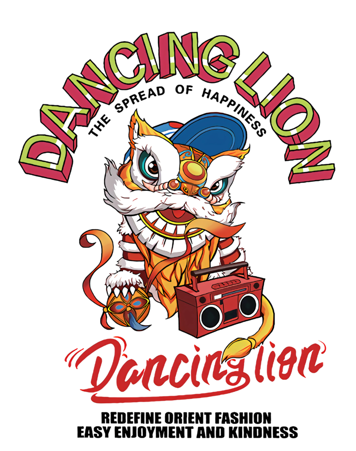 国潮醒狮中国风AI矢量卫衣T恤烫画印花手机壳图案PNG高清免抠素材