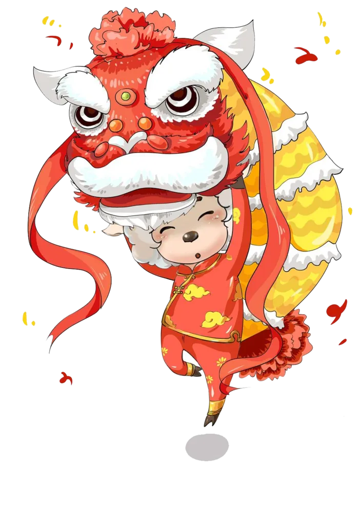 国潮醒狮中国风AI矢量卫衣T恤烫画印花手机壳图案PNG高清免抠素材