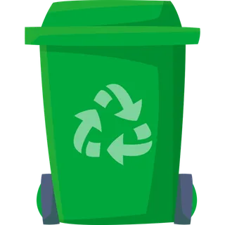 方顶绿色垃圾桶图标