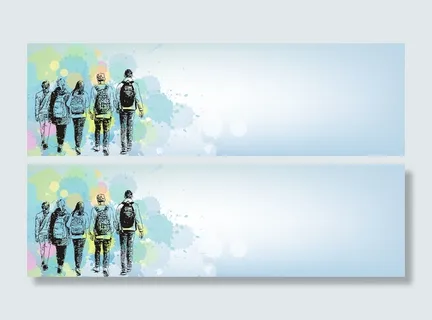 学生背影绘画PSD素材