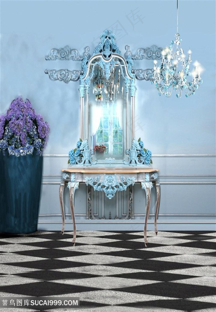 室内化妆台背景