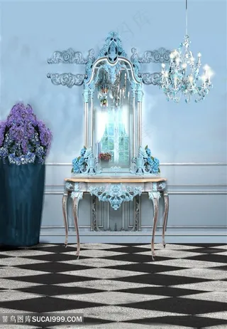 室内化妆台背景