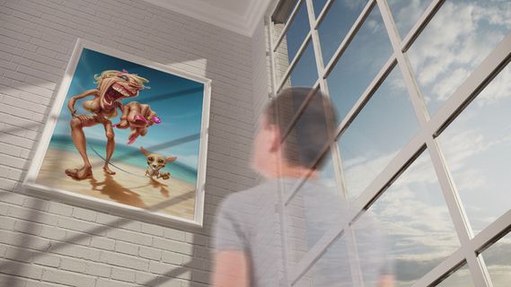 艺术馆画廊展示样机 画框 艺术品 (3)