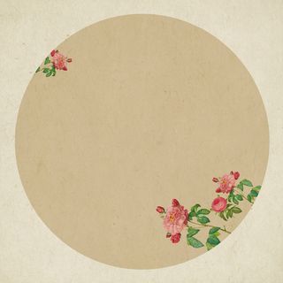 新中式复古水墨花卉圆圈背景