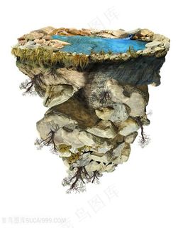 创意悬浮的景色高清图片