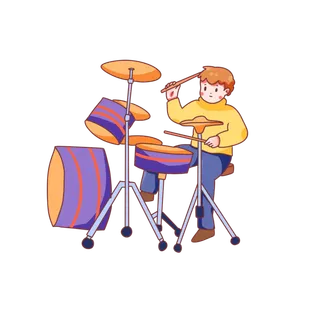 少儿兴趣班学习架子鼓卡通