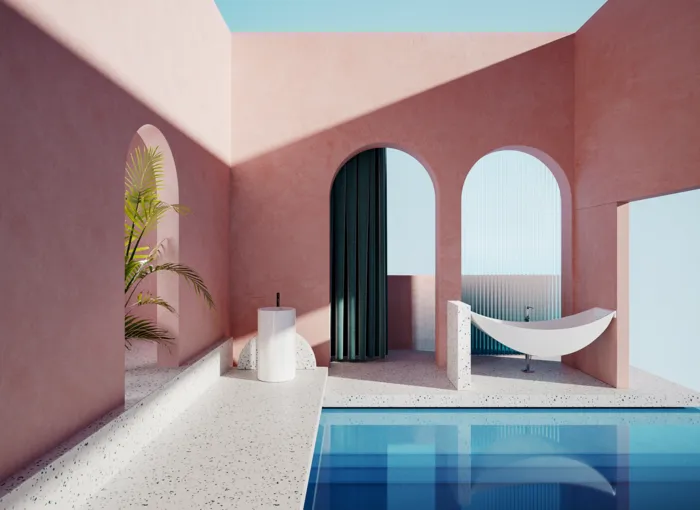 夏季游泳池背景