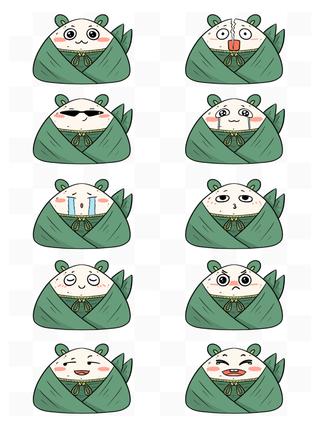 端午节手绘可爱表情包超萌小表情