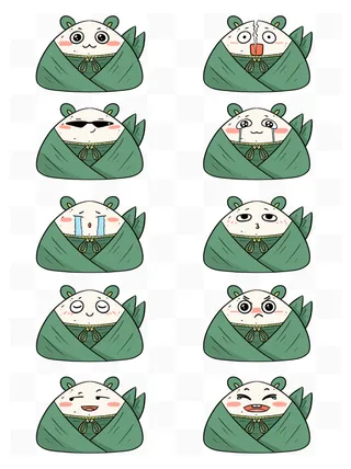 端午节手绘可爱表情包超萌小表情