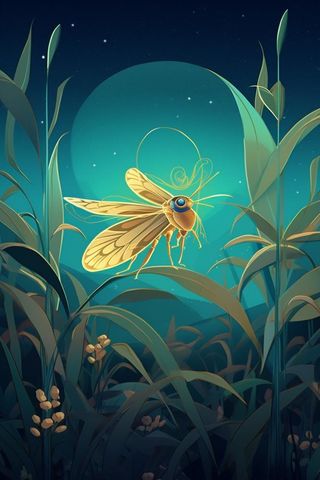 国风传统叶子夜晚背景