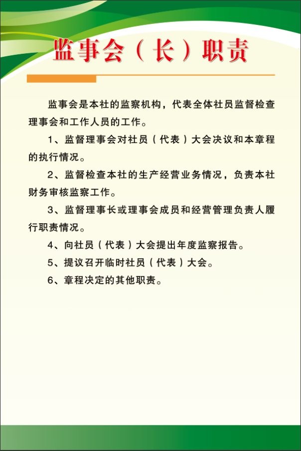 监事会（长）职责psd模版下载