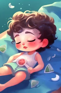 睡觉的小男孩插画背景