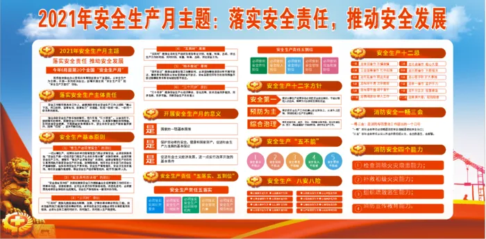 2021年安全生产月主题：落实安全责任，推动安全发展cdr矢量模版下载