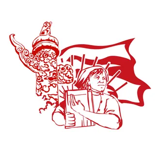 简洁中国风建党节建军节国庆节红色剪影素材