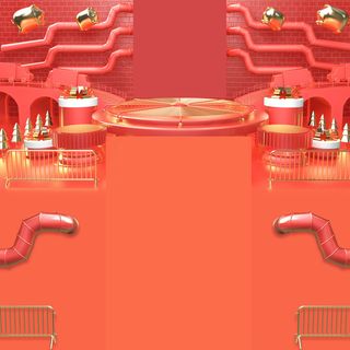 立体C4D场景电商首页主图直通车促销banner海报背景PSD素材