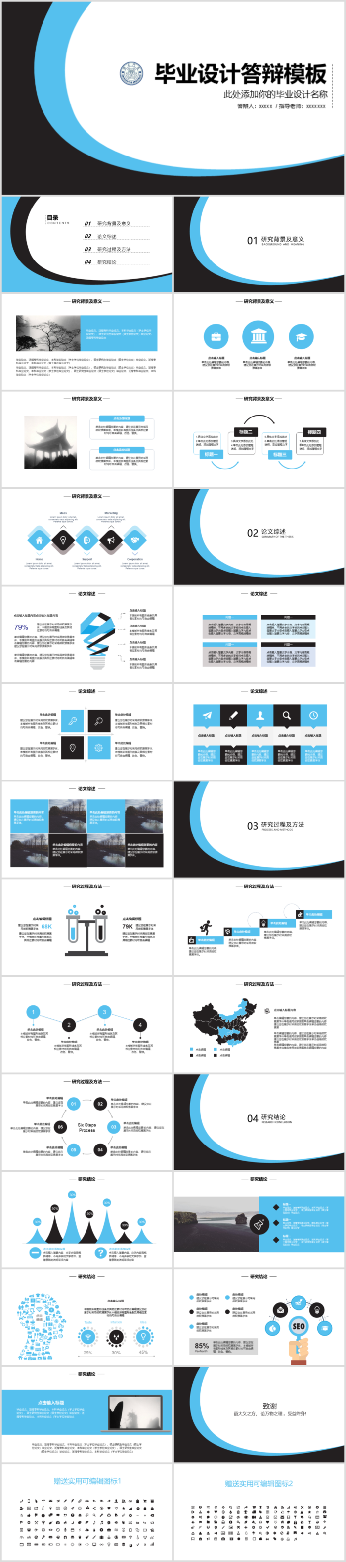 毕业答辨设计ppt通用模板