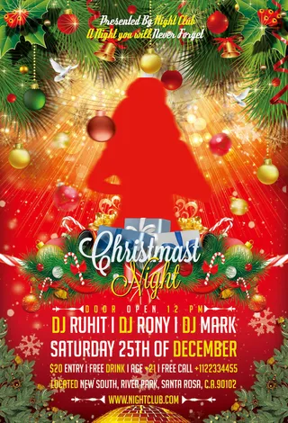 简约大气圣诞节快乐海报