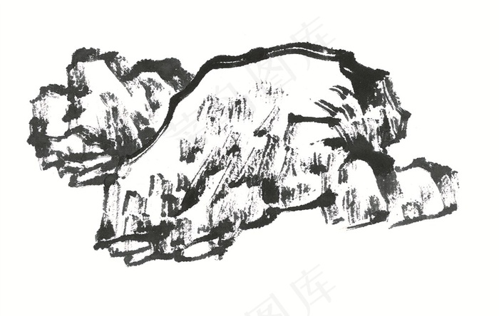 水墨山石国画欣赏摄影图片
