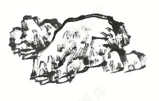 水墨山石国画欣赏摄影图片