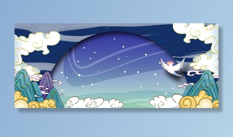 国潮风格海报背景