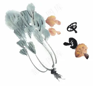 国画瓜果蔬菜鱼虾蟹美图图片素材