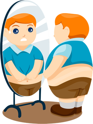 身材肥胖照镜子