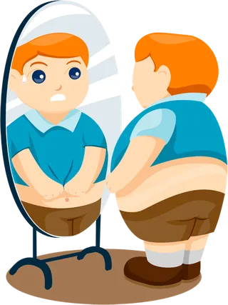 身材肥胖照镜子