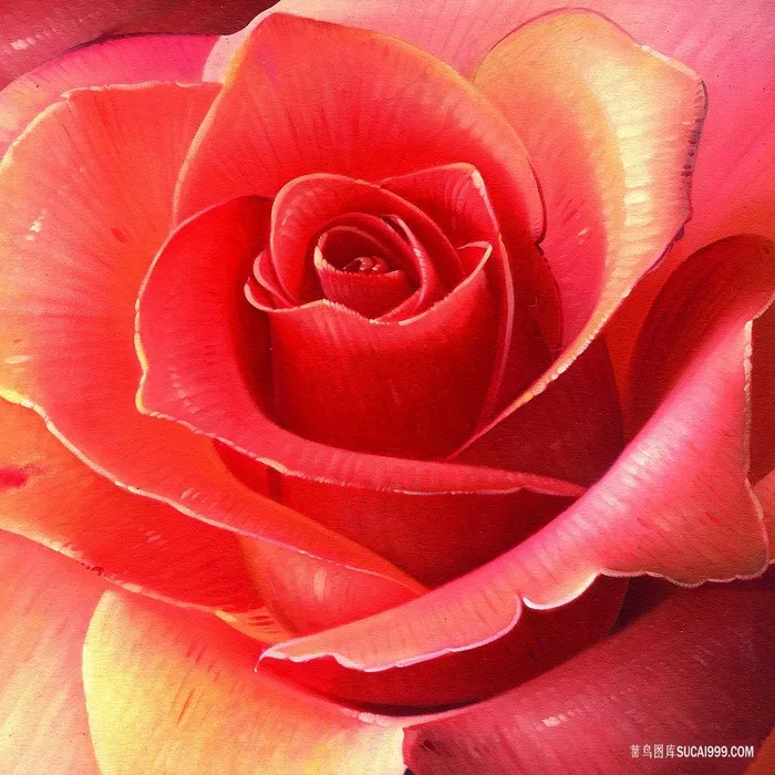 唯美玫瑰花花朵油画