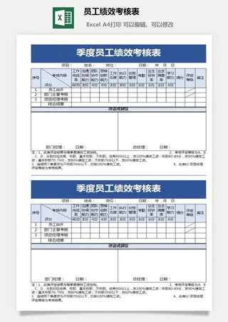 员工绩效考核表1