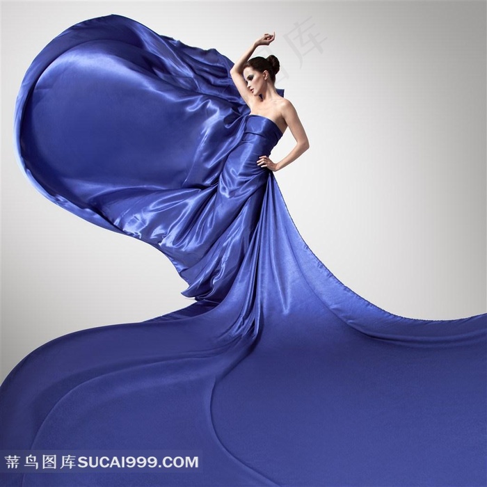创意丝绸时装模特美女高清摄影图片
