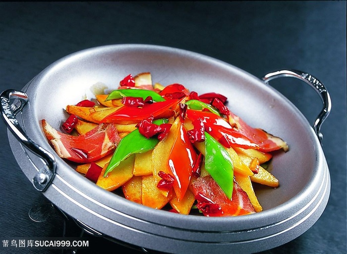 中华美食干锅豆腐片摄影图