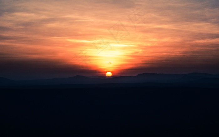 黄昏天空日落景观图片